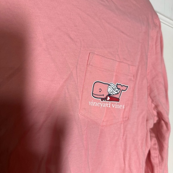 Vineyard Vines HAPPY VALENTINE'S DAY Long Sleeve Tee Pink Size Medium Whale - Picture 5 of 7